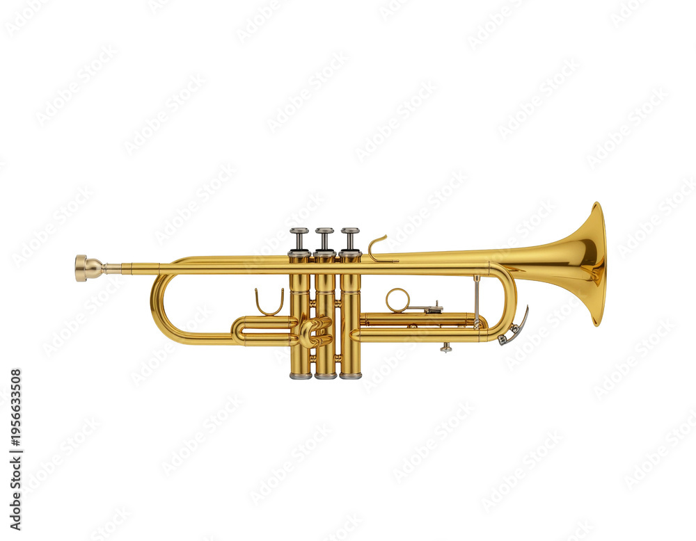 Obraz premium brass trumpet isolated on white