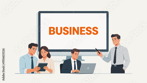 Business meeting with digital presentation