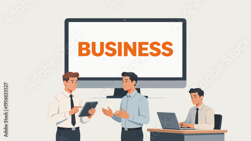 Business meeting with digital devices