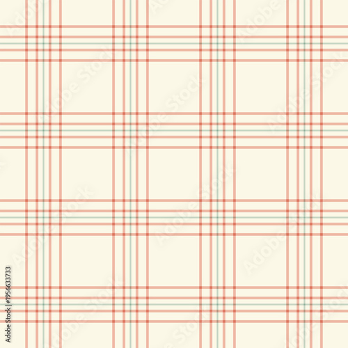 Classical check pattern textile, layer background fabric vector. Guy plaid texture seamless tartan in old lace and orange colors.