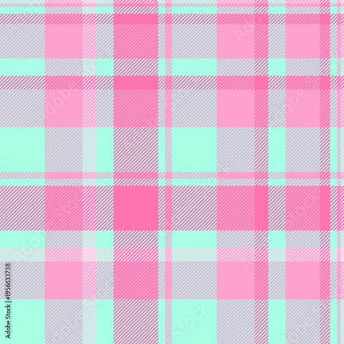 Sale texture vector tartan, group seamless plaid background. Sheet check fabric pattern textile in pink and teal colors.
