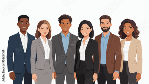 diverse business professionals in suits