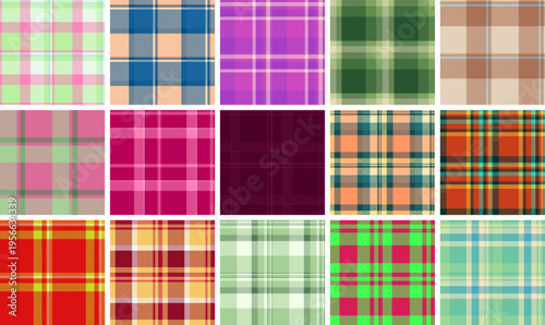 Plaid bundle perfect for women's wardrobe staples. Seamless tartan patterns work for dresses, tops, pants, and everyday layering pieces.