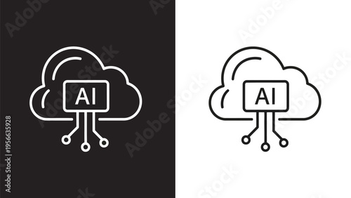 Comparison of ai integration with cloud computing and standalone ai systems Vector