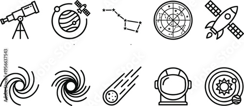A collection of astronomy and space icons