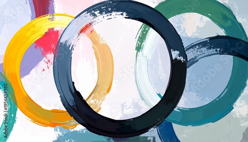 Olympic Rings Painted in Vibrant Colors.
