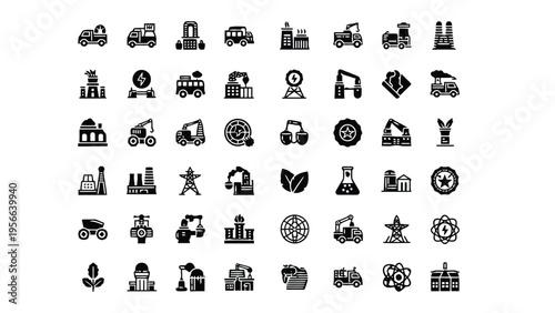 Diverse collection of icons representing various technology, communication, and lifestyle symbols Vector