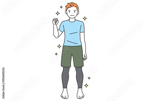 スポーツウェアを着た男性（キラキラあり）