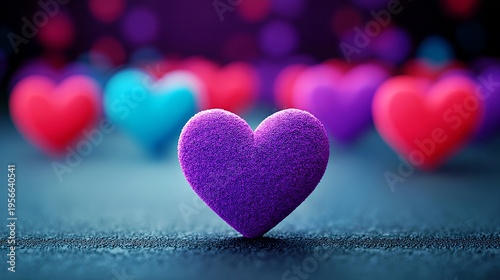 Vibrant Purple Heart: Colorful Abstract Valentine's Day Design