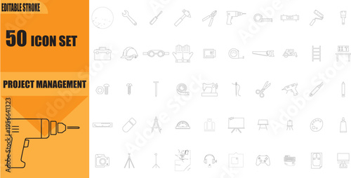 Electric drill icon project tool.