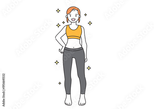 スポーツウェアを着た女性（キラキラあり）