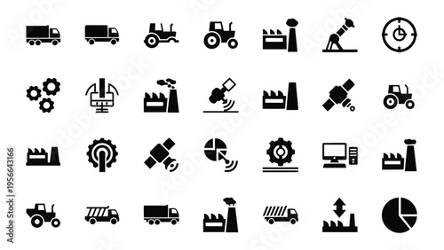 Collection of icons representing various household chores and daily activities Vector
