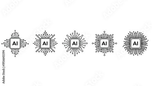 Sequence of stylized interconnected nodes forming a linear progression with decorative elements Vector