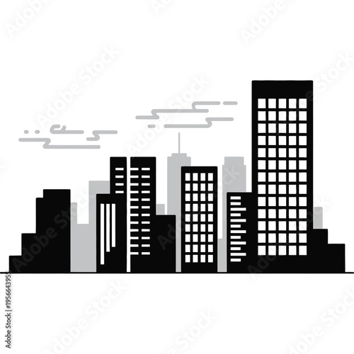 City skyline silhouette vector illustration at night