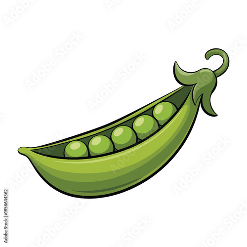 Fresh green peas with healthy fruits and vegetables on white background