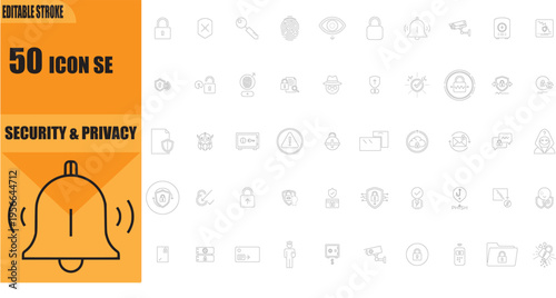 Notification Bell Icon Security Alert Symbol.