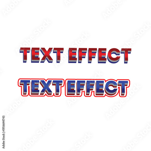 Creative text effect using gradient and outline design styles for visual appeal Vector