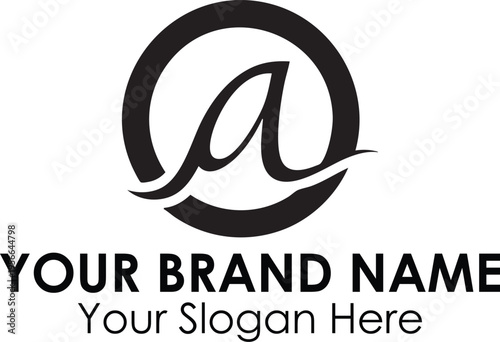 Modern logo design featuring a stylized 'a' symbol with a brand name placeholder Vector