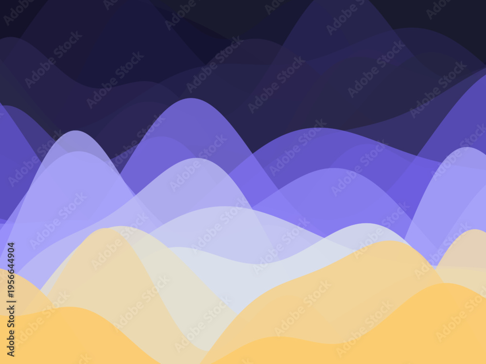 Fototapeta premium Smooth Layered Waves Modern Vector Art Wallpaper