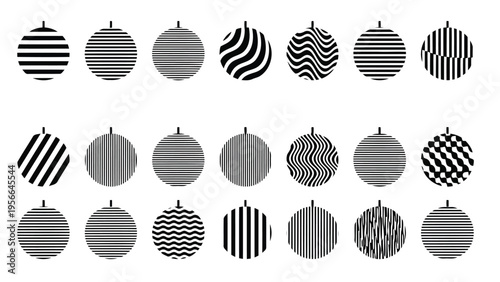 Abstract geometric patterns featuring interconnected circular and linear designs Vector