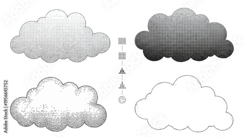 Abstract representations of molecular clusters or network formations in a scientific context Vector