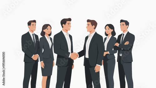Business people in suits shaking hands