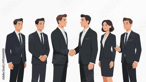 Business people in suits shaking hands