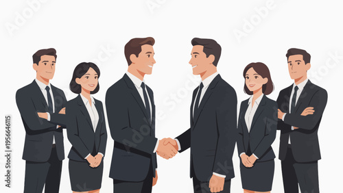 Business people in suits shaking hands