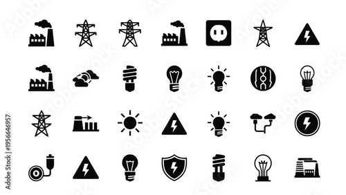 Assorted icons representing various symbols, objects, and activities in a grid layout Vector