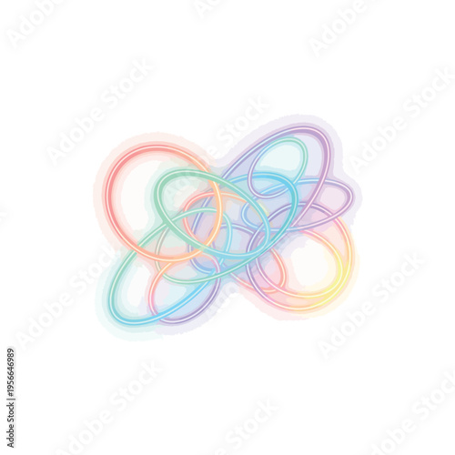 Colorful rubber bands in knot.