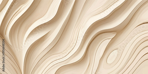 A luxury brown wood texture background featuring a smooth golden wave design with a shiny chocolate material finish and soft silk-like patterns for an elegant backdrop