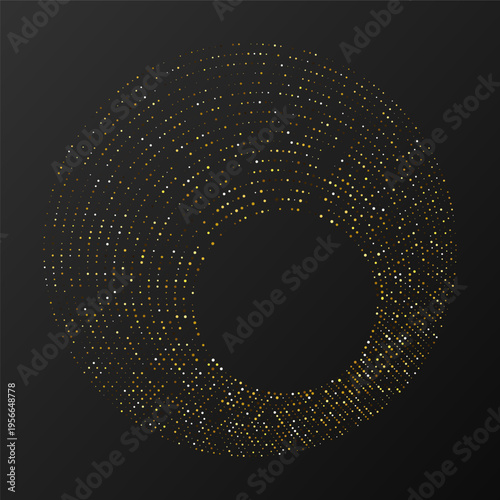 Abstract gold glowing halftone dotted background