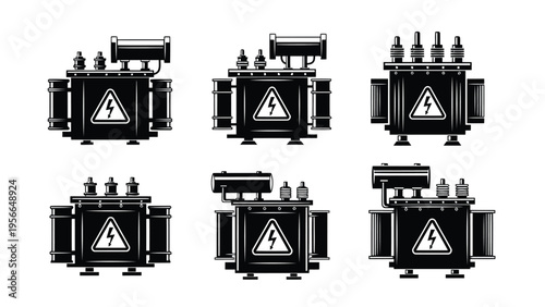 Assorted vintage-style electronic circuit board components and modules in various configurations Vector