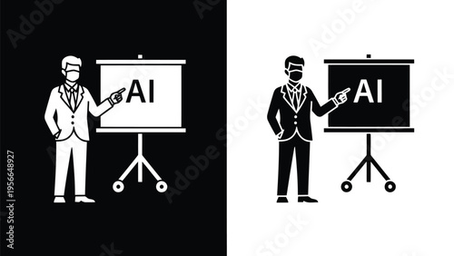 Comparison of human and artificial intelligence presentations in professional settings Vector