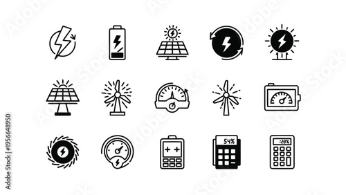 Collection of vintage icons representing various household and office activities Vector