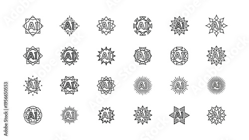 A diverse collection of traditional and intricate geometric patterns and symbols Vector