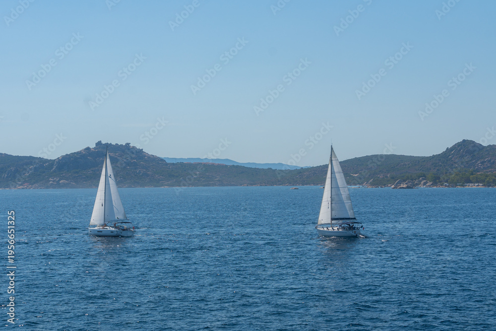Fototapeta premium Sailboats on Open Sea