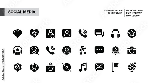 Collection of modern app and service icons for digital devices and platforms Vector