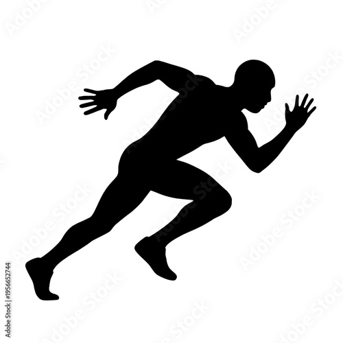 Man sprinting with arms and legs extended