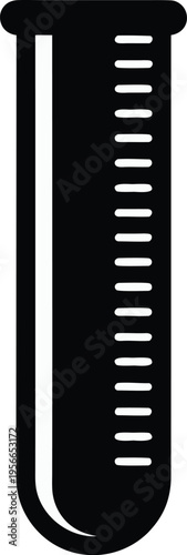 a test tube with liquid level line the entire image silhouette vector illustration on transparent background