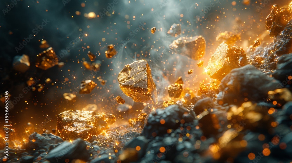 Fototapeta premium meteorites and asteroids, sifi background