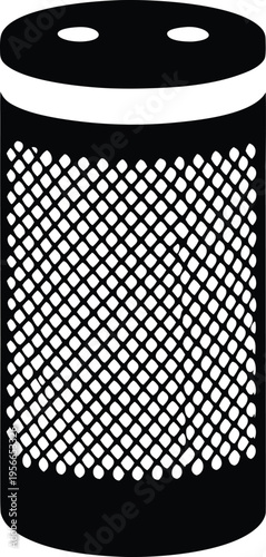 a smart speaker with mesh front the entire image silhouette vector illustration on transparent background