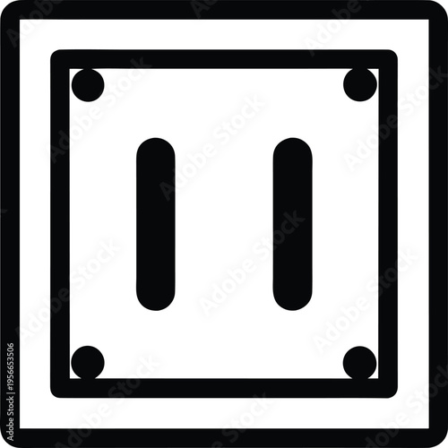 a power outlet with two vertical slots the entire image silhouette vector illustration on transparent background