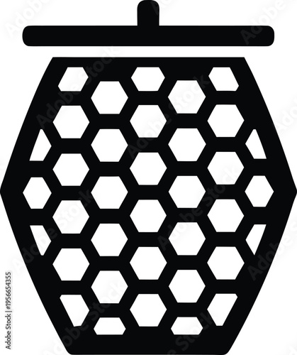a bee hive with hexagonal cell pattern the entire image silhouette vector illustration on transparent background