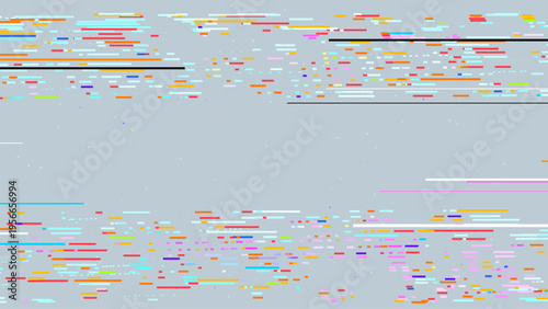 Dynamic glitch vector background with vibrant colors. Distorted digital noise effect for technology or futuristic designs. Use this eye-catching vector for a modern, high-impact visual.