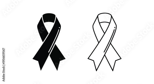 Set of 2 awareness ribbons vector icons