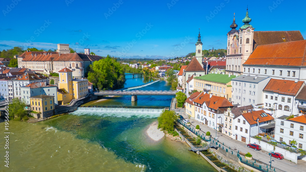 Obraz premium Steyr viewed from Tabor, Austria