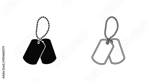 Set of 2 dog tag icons vector