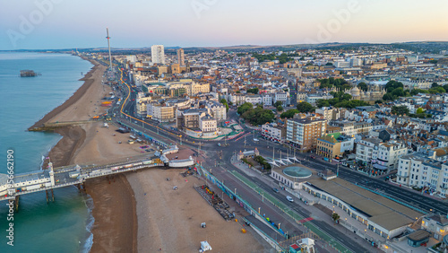 Fotografie Panorama view of downtown Brighton in England
