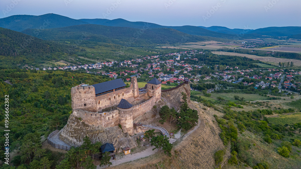 Obraz premium Sunset view of Boldogko castle in Hungary